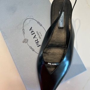 Prada Calzature Donna Nero slingback flats